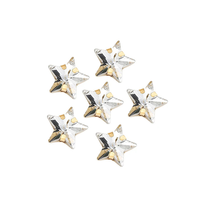 Hot Selling Acmore Crystal 10mm Star Pointback Glass Claw Drill Shiny Rhinestones Charms DIY Accessories for Dress & Clothing