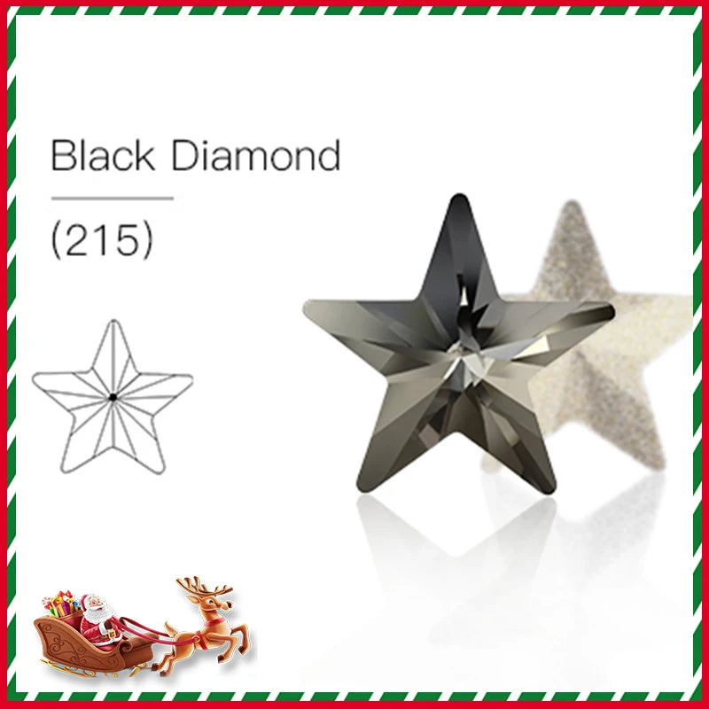 Acmore Crystal Christmas Series Star Shaped Crystal Stone Pointback Rhinestones Glass Nail Art Supplies Jewelry Decoration Diy Strass