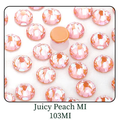 Acmore Crystal 16 Cuts MI Flat Back Non Hot Fix Glass Nail Rhinestones for Jewelry Making Nail Art Decoration