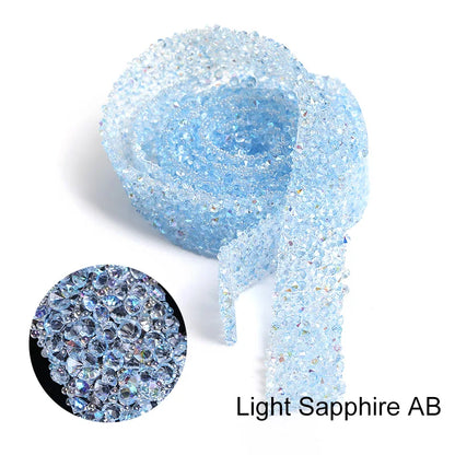 Acmore Crystal Wholesale 1.2cm Width Jelly Resin Strips Non Hotfix Stones Self-Adhevise Rhinestone Trim Sticker for DIY Tumbler