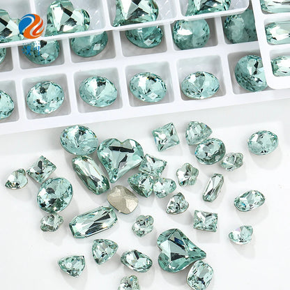 Acmore Crystal New Color Popular Light Azore K9 Glass Crystal Rhinestone Loose Jewelry Stone Glue on for DIY Nail Art Decoration
