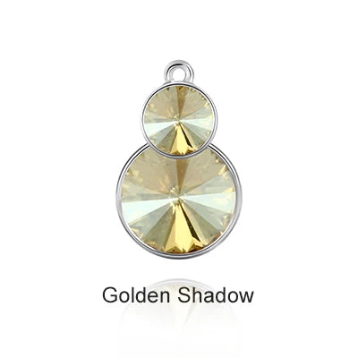 Acmore Crystal Double Rivoli Shaped Fancy Shiny 16 Colors Crystal Stones K9 Glass Alloy Back Pendant Necklace for DIY Earring Charms