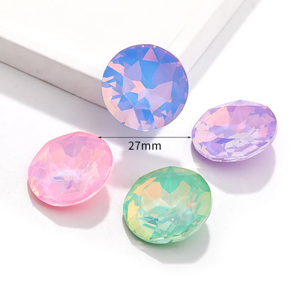 Acmore Crystal High Quality K9 Point Back Gemstone Flower Shape Glass Loose Rhinestones Opal Mocha Crystal Jewelry Diy Decoration