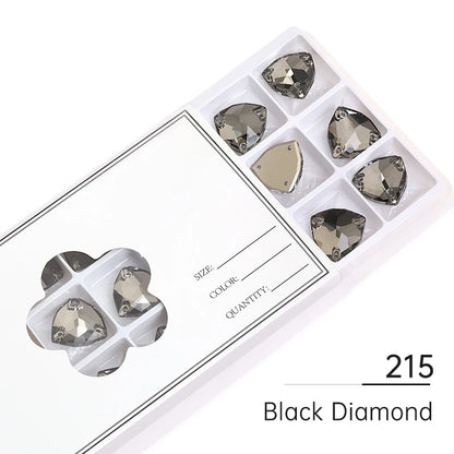 Acmore Crystal Fat Triangle Hot Selling DIY Shiny Crystal K9 Glass Sew on Rhinestone Fancy Stones Strass for Wedding Dress Decoration