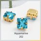 Acmore Crystal  Wholesale Colorful Sew on Stone Diamonds Square Shape Gold Claws Glass Rhinestones DIY Clothing Decorate