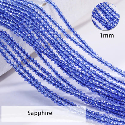 Acmore Crystal 1mm 20 Colors Loose Crystal Stones Jewelry Making Crafts Waist Necklace Earring Flat Beads DIY Deco Accessories
