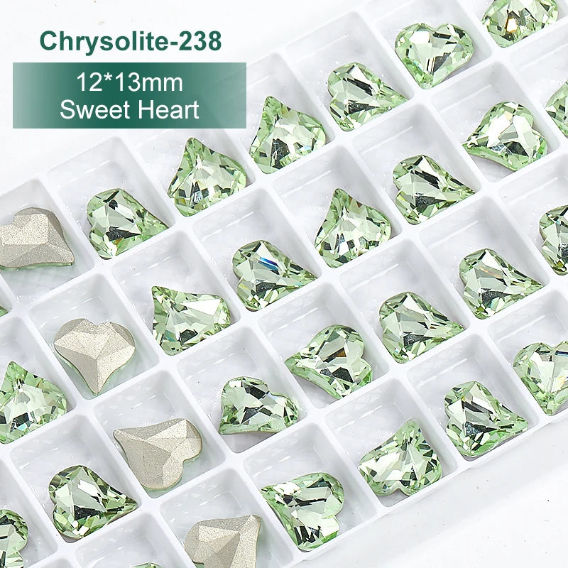Acmore Crystal Design Chrysolite Series K9 Glass Various Shapes Rhinestone Loose Jewelry for Nail Art Rhinestones Fancy Decoration