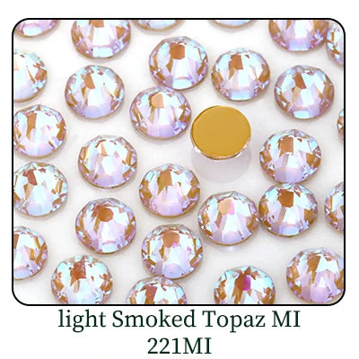 Acmore Crystal 16 Cuts MI Flat Back Non Hot Fix Glass Nail Rhinestones for Jewelry Making Nail Art Decoration