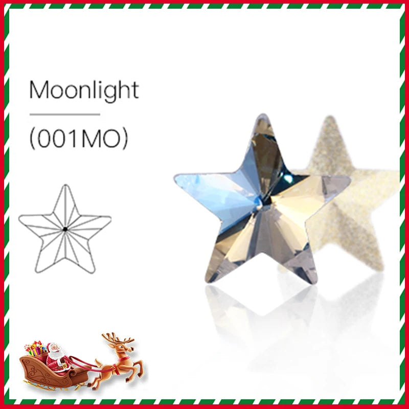 Acmore Crystal Christmas Series Star Shaped Crystal Stone Pointback Rhinestones Glass Nail Art Supplies Jewelry Decoration Diy Strass