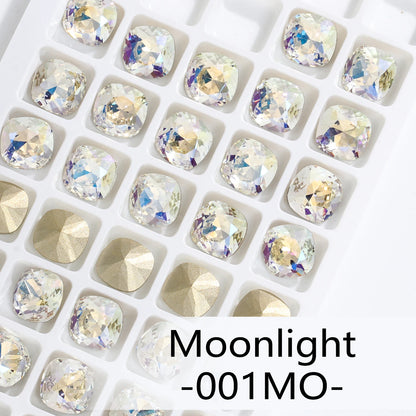 Acmore Crystal Wholesale Cushion Pointback Rhinestone K9 Glass Fancy Stone Loose Glass Design DIY Clothes Bags Shoes
