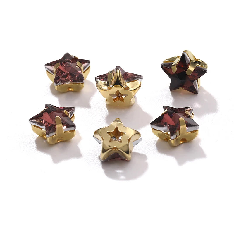 Hot Selling Acmore Crystal 10mm Star Pointback Glass Claw Drill Shiny Rhinestones Charms DIY Accessories for Dress & Clothing
