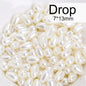 Acmore Crystal Oval Drop Shaped ABS Pearling Loose Pearls Beads DIY for Necklace Earring Bracelet Hair Clips Accessories Garment