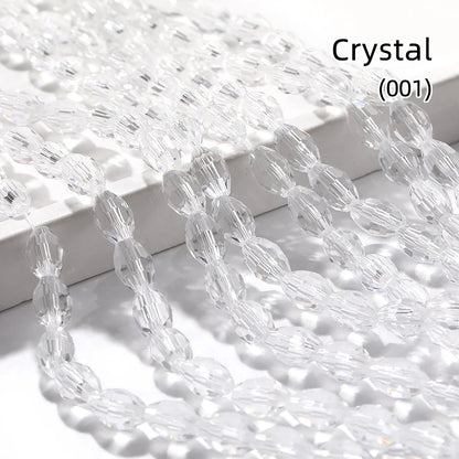 Acmore Crystal Popular  6*8MM Olive-shaped Crystal Beads for Clothing Making Best  DIY Accessories for Door & Curtain Decoration