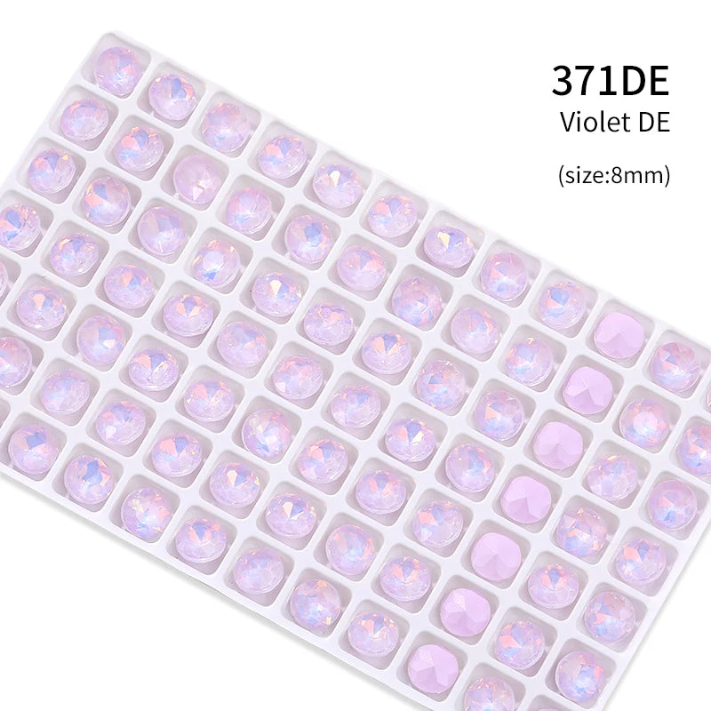 Acmore Crystal New Size Gemstone Flower Shape Glue on Opal Mocha DE Loose Point Back Glass Rhinestones Crystal Jewelry DIY Decoration