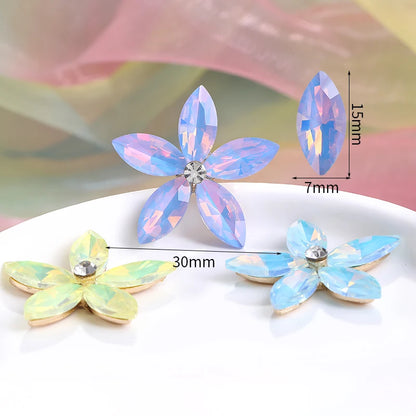 Acmore Crystal High Quality Point Back Navette Alloy Flower Shapes Point Back Rhinestones Loose Glass Stone Design Dress Clothing