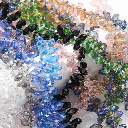 Acmore Crystal   6*12MM Water Drop Faceted Crystal Glass Beads Accessories for Bracelet Making 12 Colors  Loose Stone Glass Crafts