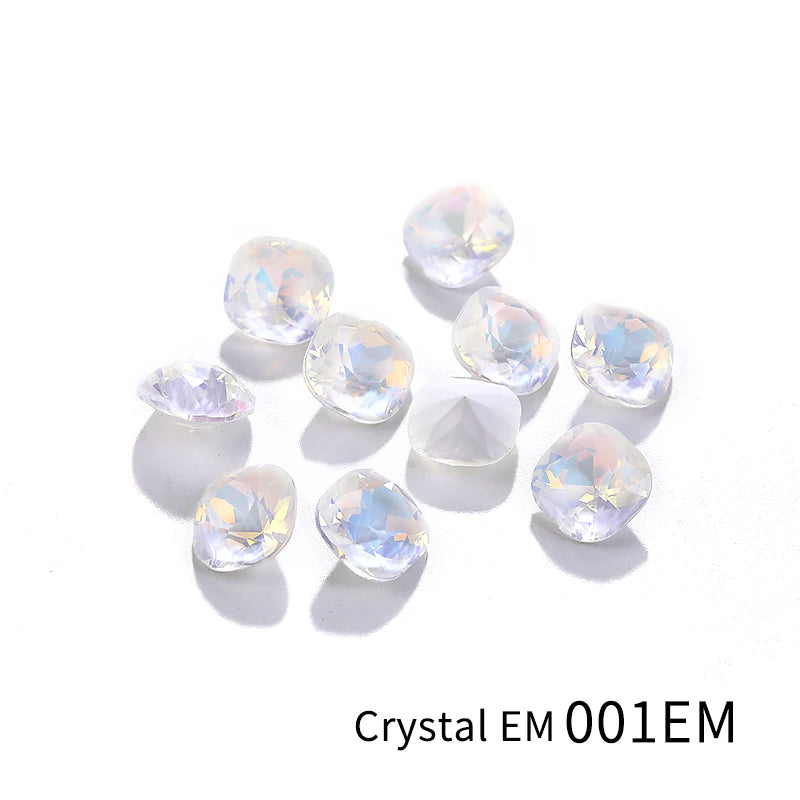 Acmore Crystal High Quality Cushion Shape Protein Mocha Series 8mm/10mm Pointback Crystal Stones Rhinestones for Jewelry Making Garment