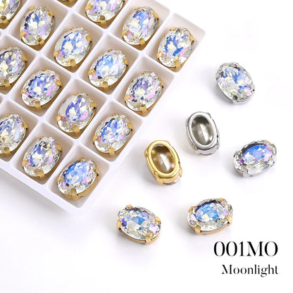 Acmore Crystal High Quality Oval Shape Nest Face Glass Stone  Claw Rhinestone for Jewelry Making  Accessories