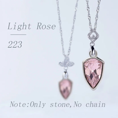 Acmore Crystal Shield Fancy Shaped Shiny 16 Colors 11*19mm Fashion Cristaled Stones Alloy Pendant Necklace Earring Jewelry Making