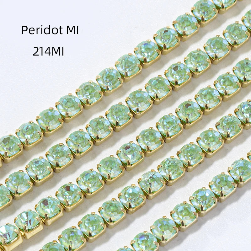 Acmore Crystal New SS4-SS16 Size MI Round Shape Glass Stones Copper Claw Rhinestones Chain Sew on Crystal Direction DIY Rhinestone