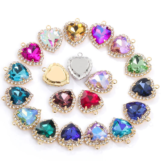 Heart Single Hanging Crystal Buckle Edge Hand - Sewn Diamond Hair Accessories Headdress Clothing Claw Rhinestone Accessories