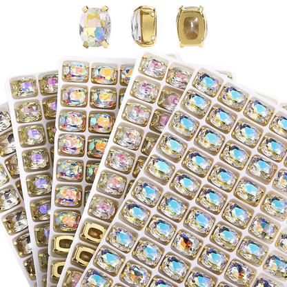 Acmore Crystal High Quality Pillow Shaped Copper Claws Crystal Rhinestones for Sewing Accessories