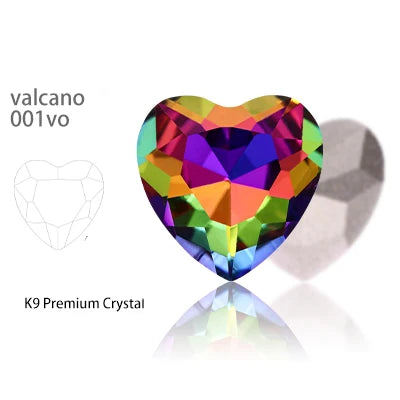 Acmore Crystal High Quality K9 Glass 8-27mm Heart Shape Point Back DIY Decoration Accessories Press on Nail Art Supplies Rhinestones