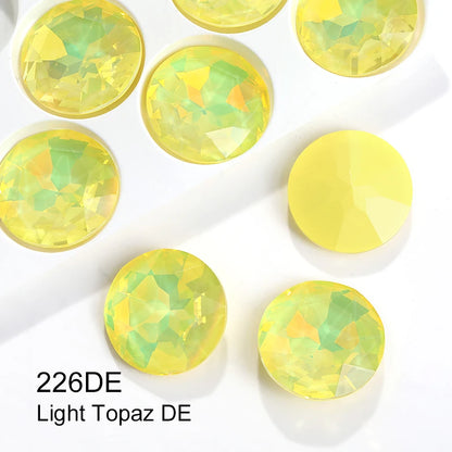 Acmore Crystal High Quality K9 Point Back Gemstone Flower Shape Glass Loose Rhinestones Opal Mocha Crystal Jewelry Diy Decoration