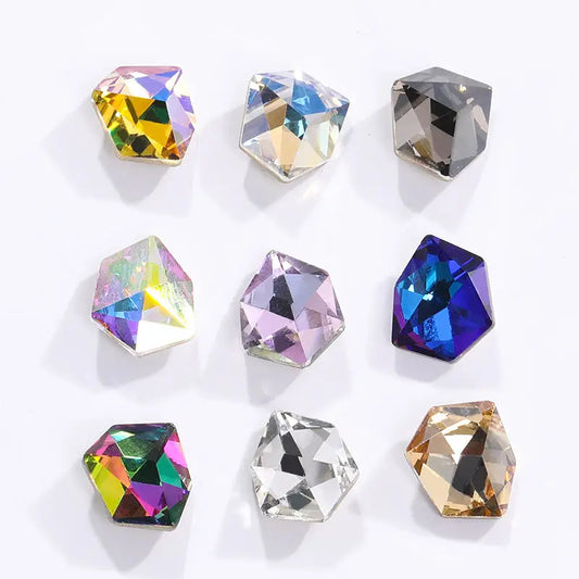 Acmore Crystal New Design K9 Glass Tilted Dice Shape Pointback Fancy Rhinestones for Jewelry Accessories and Crystal Craft