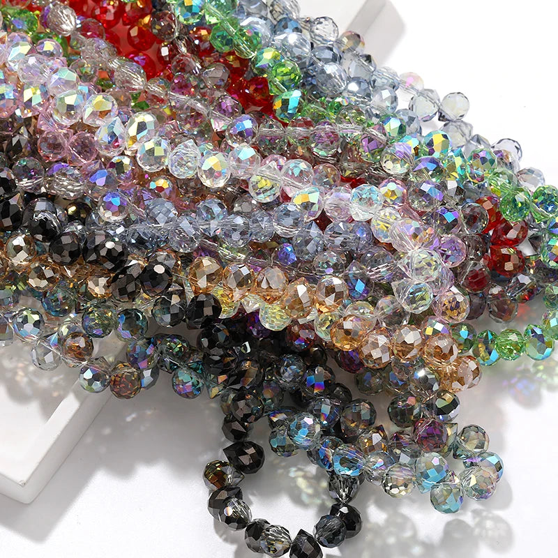 Acmore Crystal  8*10MM Shinning AB Color Faceted Cutting Strawberry  Tear Drop  Crystal Loose Beads Jewelry Accessories