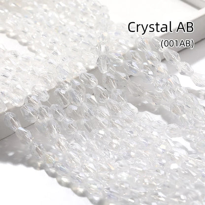 Acmore Crystal  6*8MM Water Drop Loose Stone Glass Crafts Waist Faceted  Crystal Beads Jewelry Finding Accessories for Necklace Earring