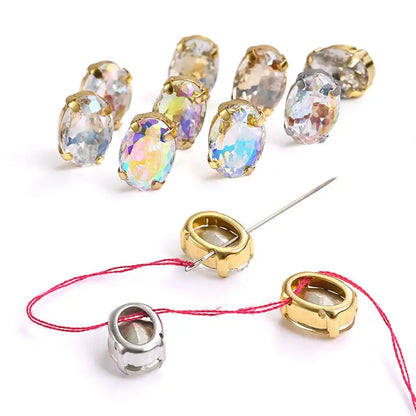 Acmore Crystal High Quality Oval Shape Nest Face Glass Stone  Claw Rhinestone for Jewelry Making  Accessories