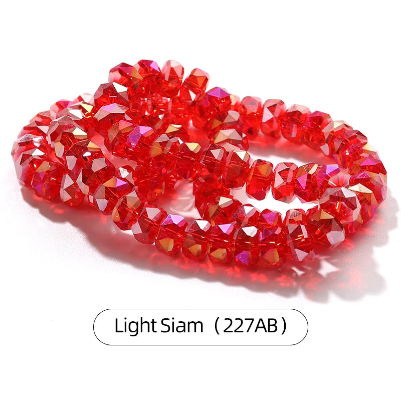 Acmore Crystal  12 Colors Bright  Loose  Glass Crafts Wheel Faceted Crystal Beads Jewelry  Finding Accessories for Necklace Earring