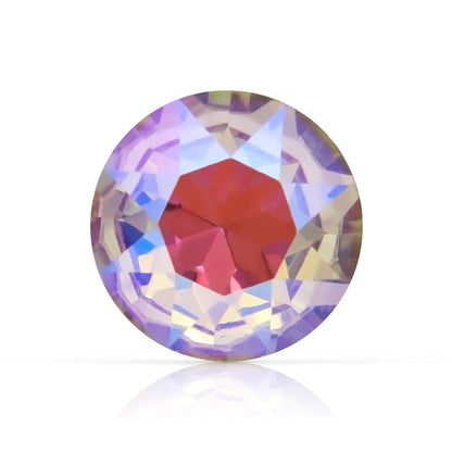Acmore Crystal Loose Rhinestone Gemstone Flower Round K9 Crystal Point Back Rhinestones Fancy Stone Clothing Pendant Making
